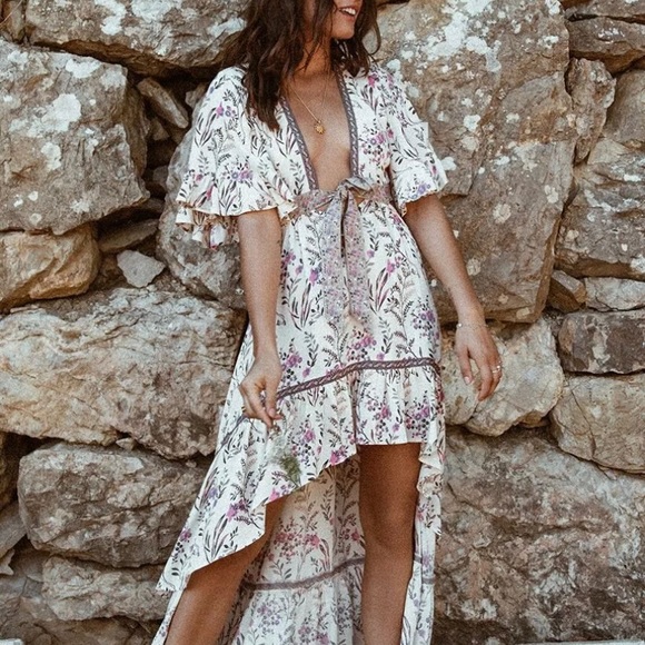 Shop Fig Dresses & Skirts - New Boho Summer Floral Hi Low Open Back Dress
